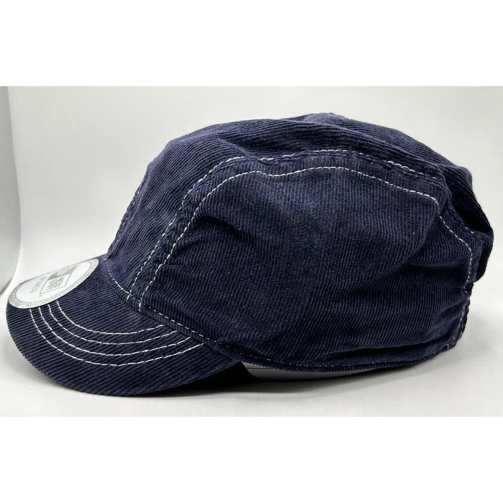 New‎ Era Corduroy Womens One Size Baseball Hat Stretch Cap Blue White NWOT Blank